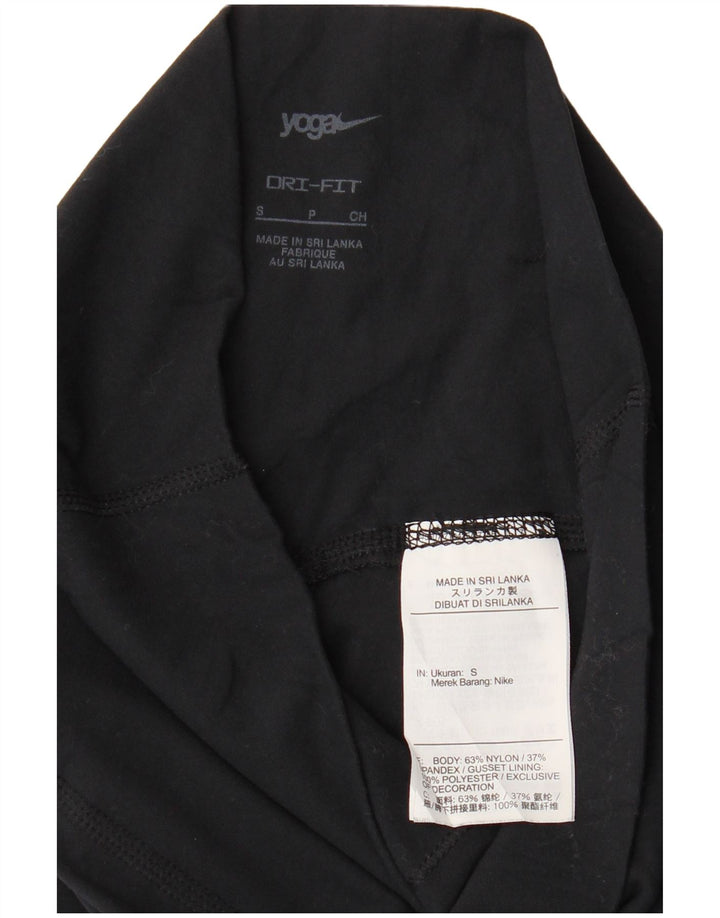 Damskie legginsy NIKE Dri Fit UK 8, małe, z czarnego nylonu