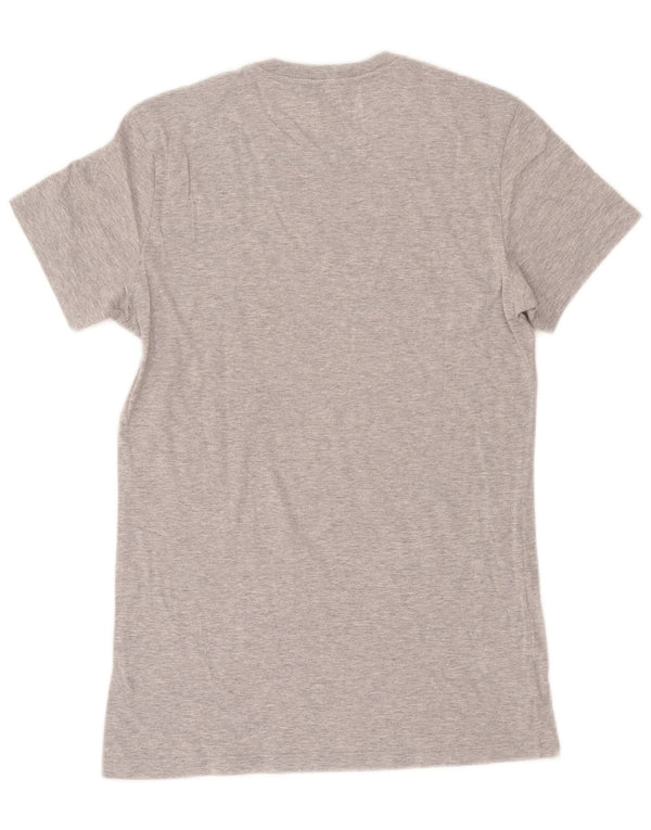 Sisley Mens Graphic T-Shirt Top Small Grey Flecked Cotton