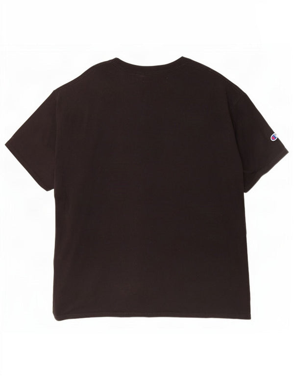 Męski T-shirt Champion z grafiką, top XL, czarna bawełna