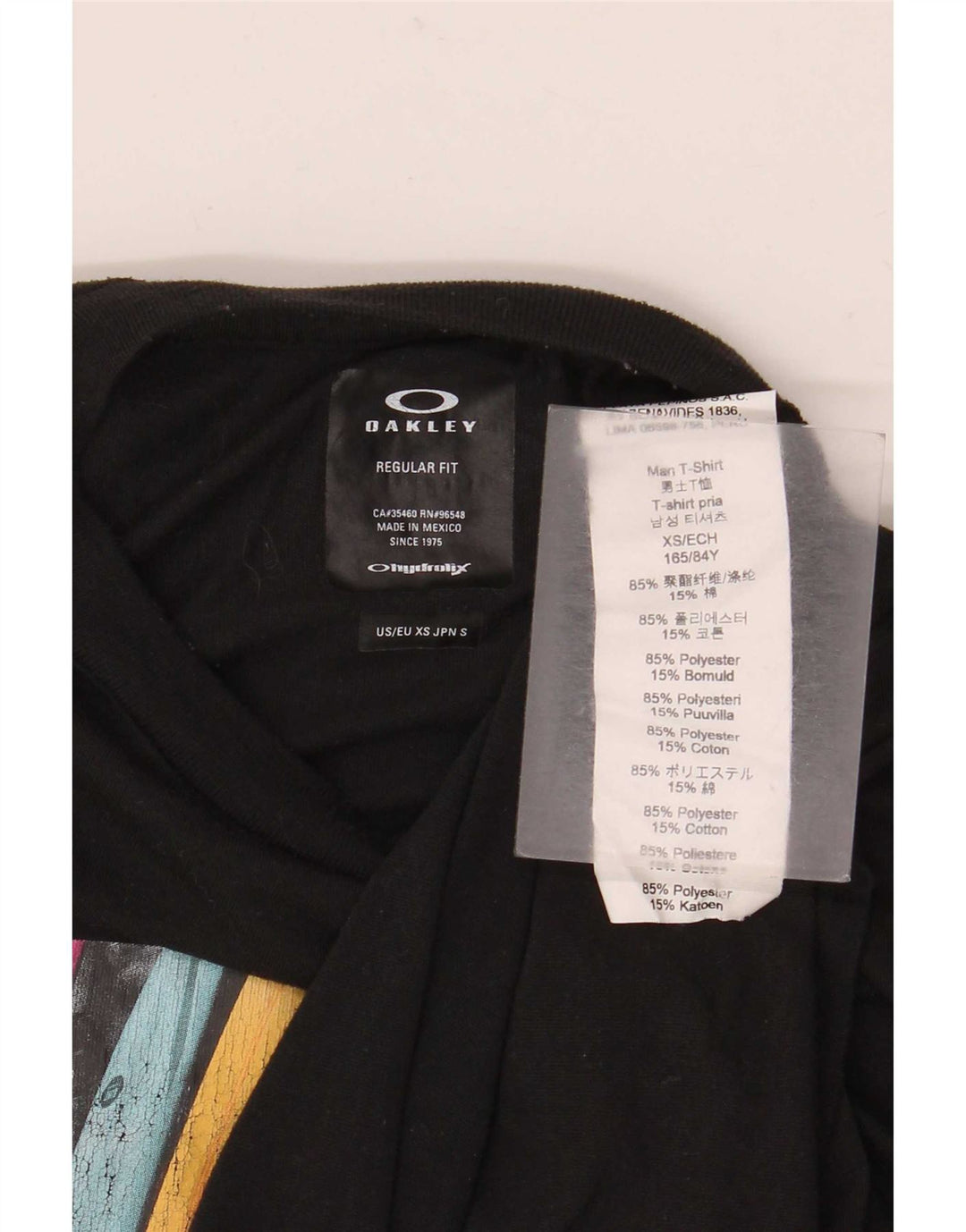 Męski T-shirt z grafiką o regularnym kroju Oakley, czarny poliester
