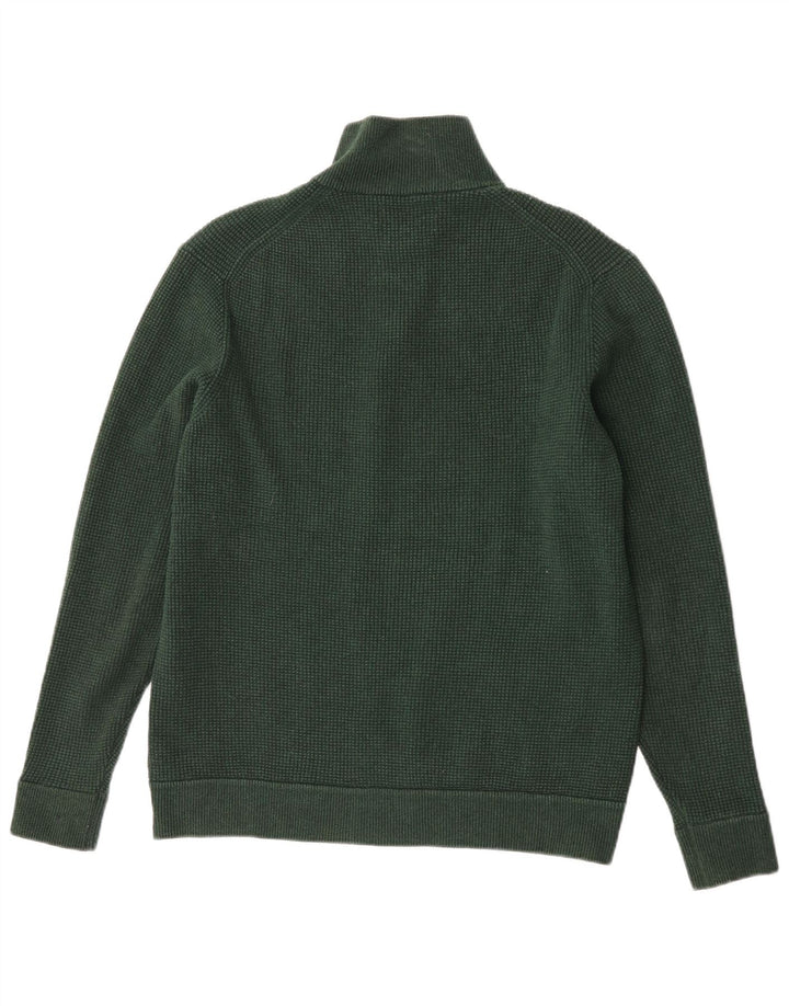 Marks & Spencer Męski sweter zapinany na zamek, duży, zielony, poliester