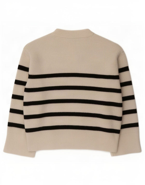 Sweter damski Zara z okrągłym dekoltem UK 10 w małe białe paski
