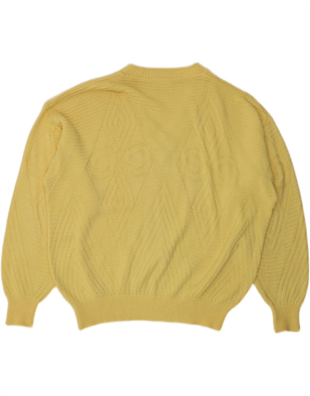BRIAN SCOTT Męski sweter z dekoltem w kształcie litery V, rozmiar 48, 2XL, żółty Argyle/Diament