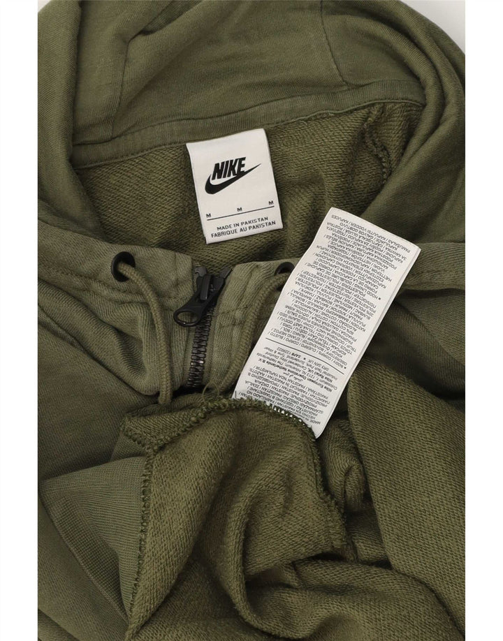 Męski sweter z kapturem i zamkiem błyskawicznym Nike, bawełniany, w kolorze średniej zieleni