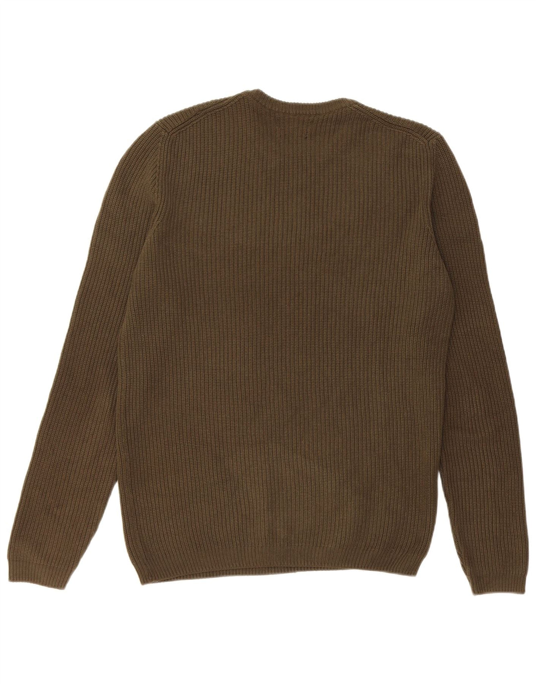 Męski sweter z okrągłym dekoltem Zara, bawełna w kolorze khaki