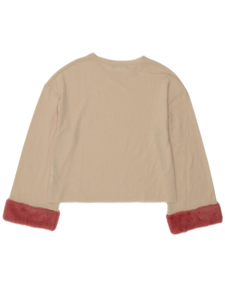 Damski top oversize z długim rękawem Zara UK 10 Small Beige Colorblock
