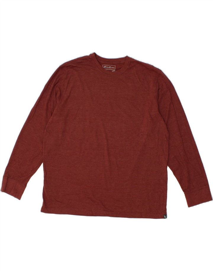 EDDIE BAUER Mens Top Long Sleeve XL Maroon Cotton Vintage Eddie Bauer and Second-Hand Eddie Bauer from Messina Hembry 