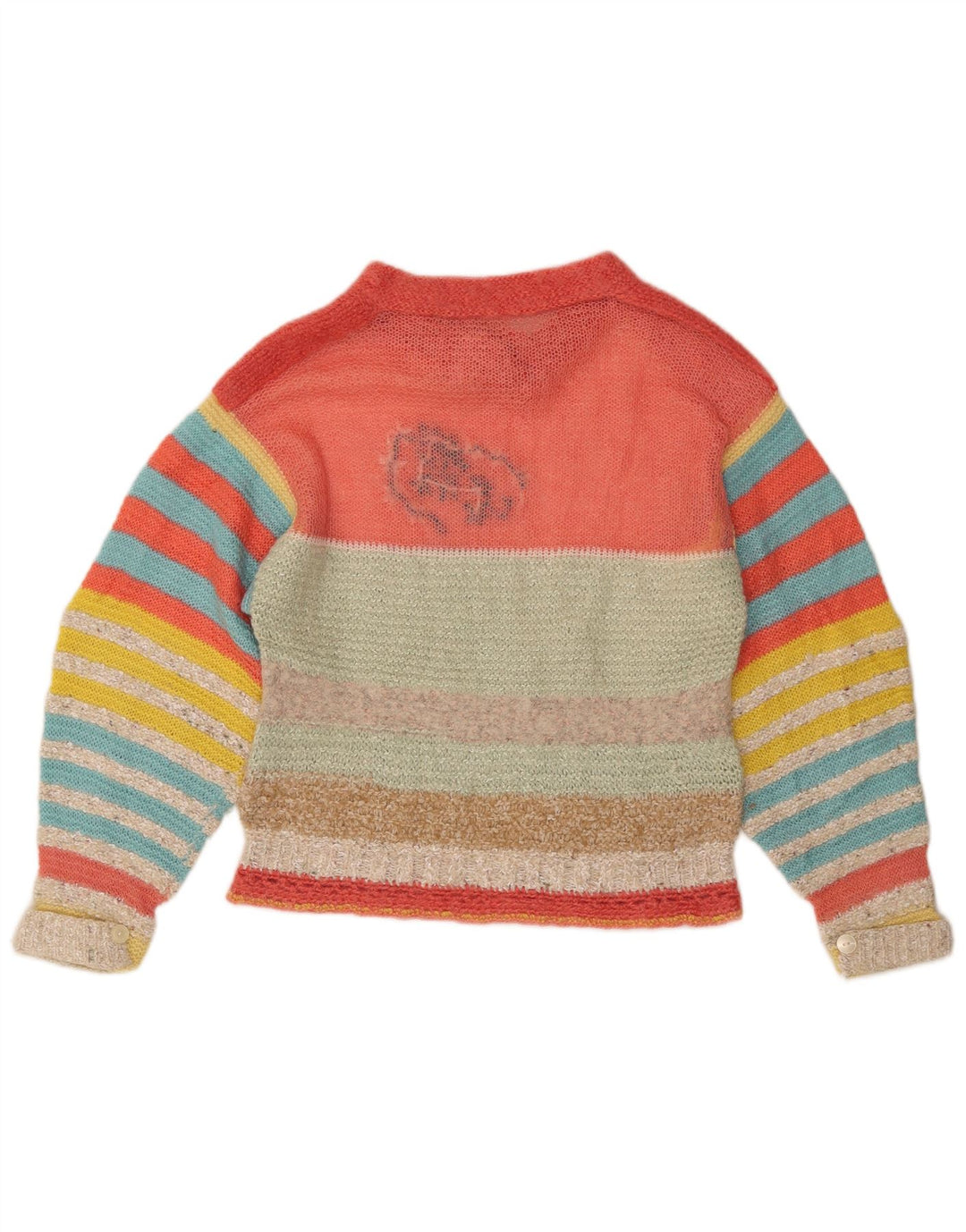 Sweter damski VINTAGE z dekoltem w łódkę UK 14, średni, wielokolorowy