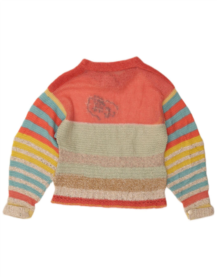 Sweter damski VINTAGE z dekoltem w łódkę UK 14, średni, wielokolorowy