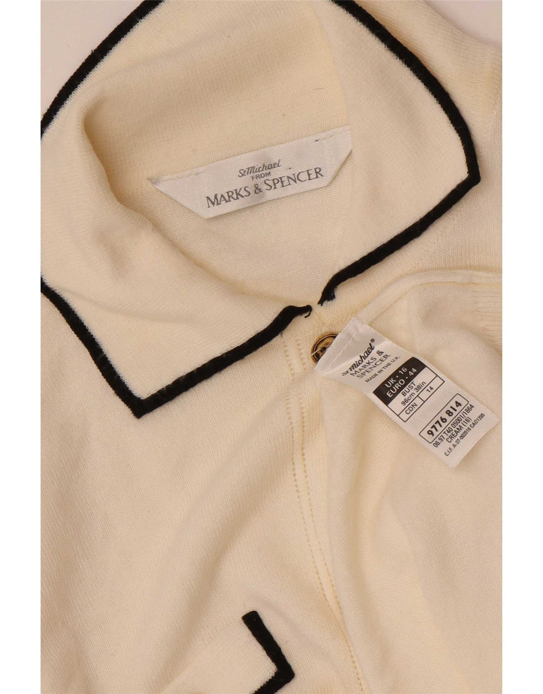 Marks & Spencer Damski sweter St. Michael Cardigan UK 16, duży w kolorze złamanej bieli