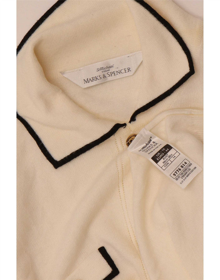 Marks & Spencer Damski sweter St. Michael Cardigan UK 16, duży w kolorze złamanej bieli