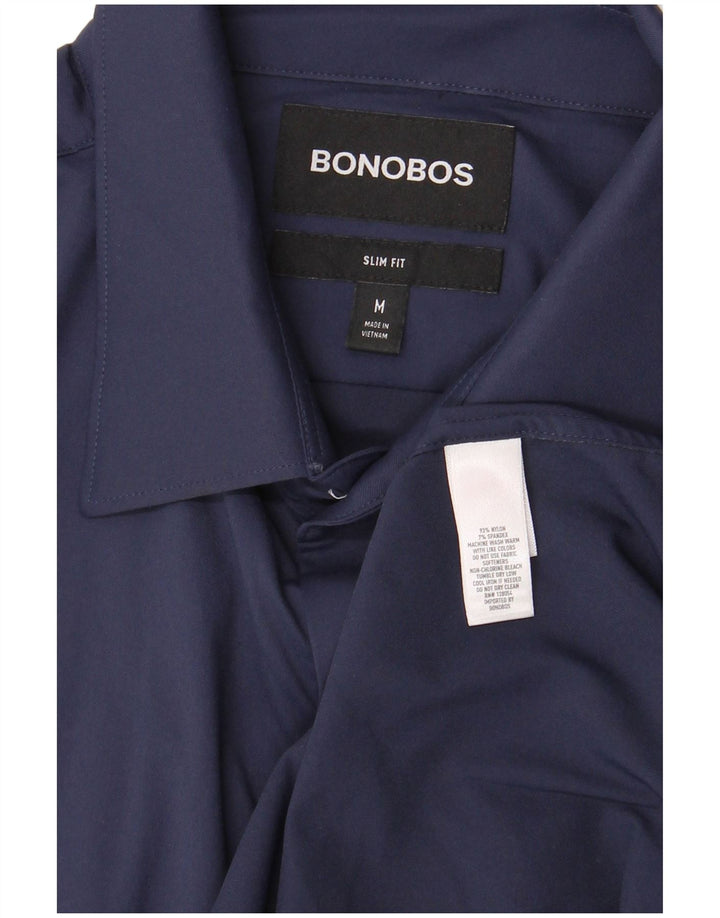 BONOBOS Męska koszula slim fit, średni granatowy nylon