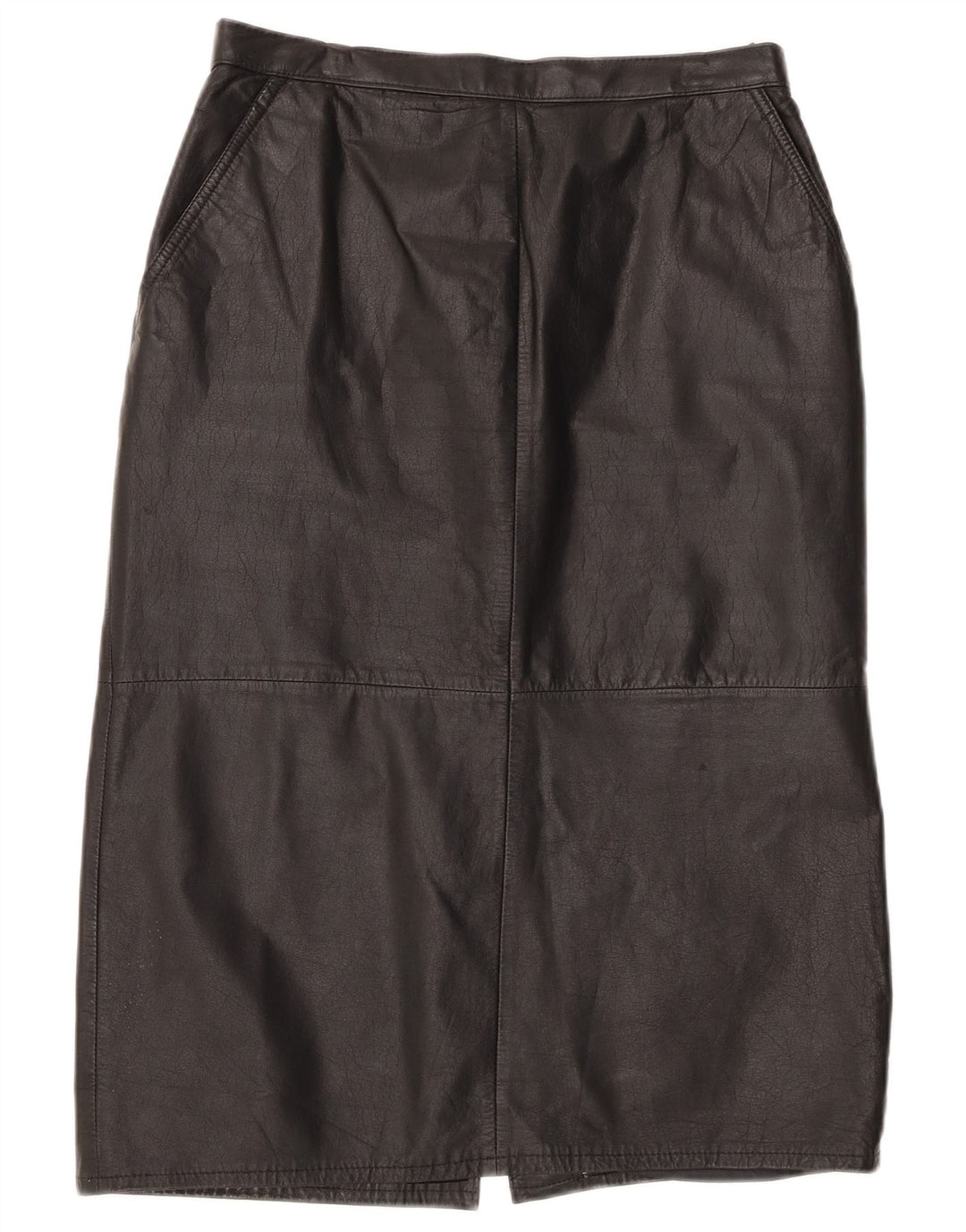 Vintage damska skórzana spódnica z wysokim stanem UK 16 duża W30 czarna