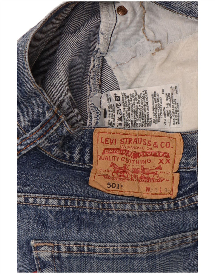 Męskie jeansy Levi's 501 Straight W33 L27 Niebieskie bawełniane