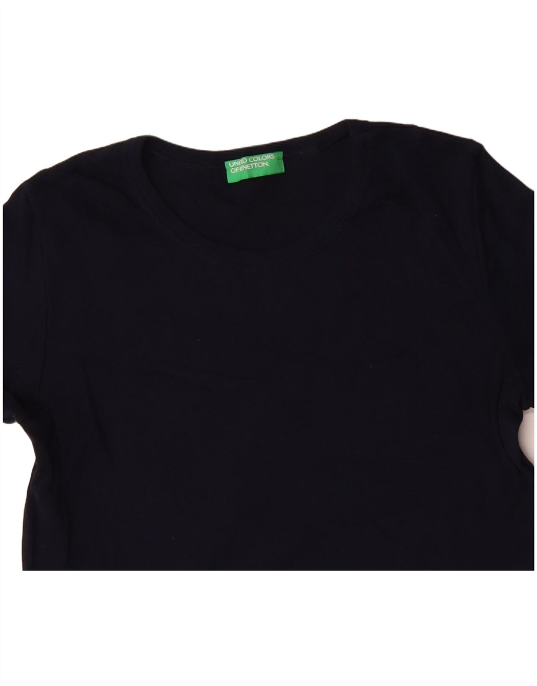 T-shirt damski BENETTON Top UK 12 Średni granatowy, bawełniany