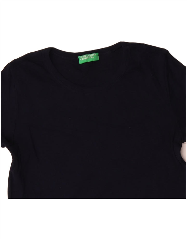 T-shirt damski BENETTON Top UK 12 Średni granatowy, bawełniany