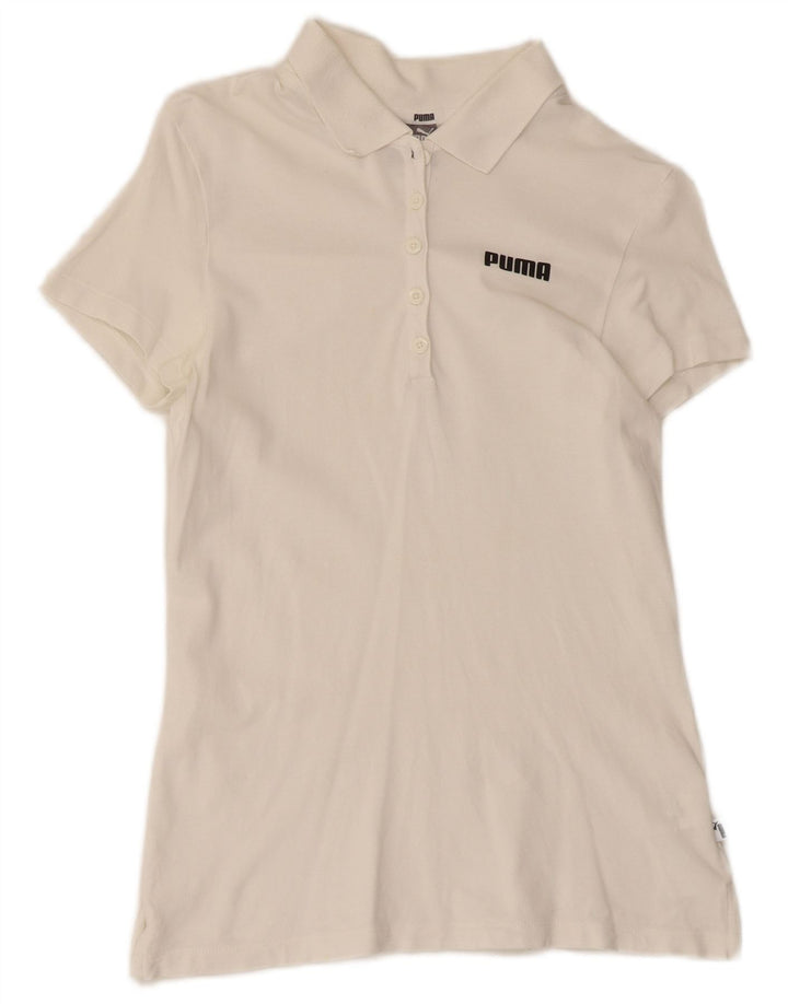 Damska koszulka polo Puma UK 10, mała, biała, bawełniana