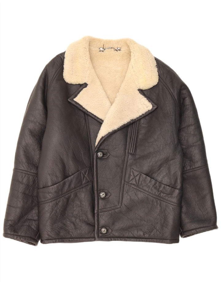 Męska kurtka Shearling Pierre Cardin IT 48, średnia czarna skóra