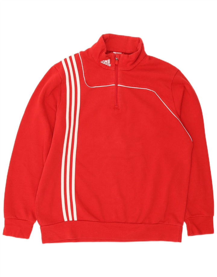 Bluza męska Adidas z zamkiem błyskawicznym, duża, czerwona, bawełniana