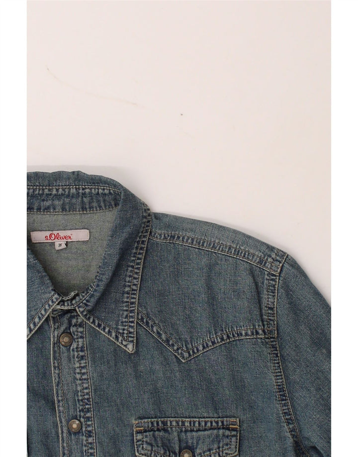 S.OLIVER Womens Denim Shirt EU 38 Medium Blue Cotton Vintage S.Oliver and Second-Hand S.Oliver from Messina Hembry 