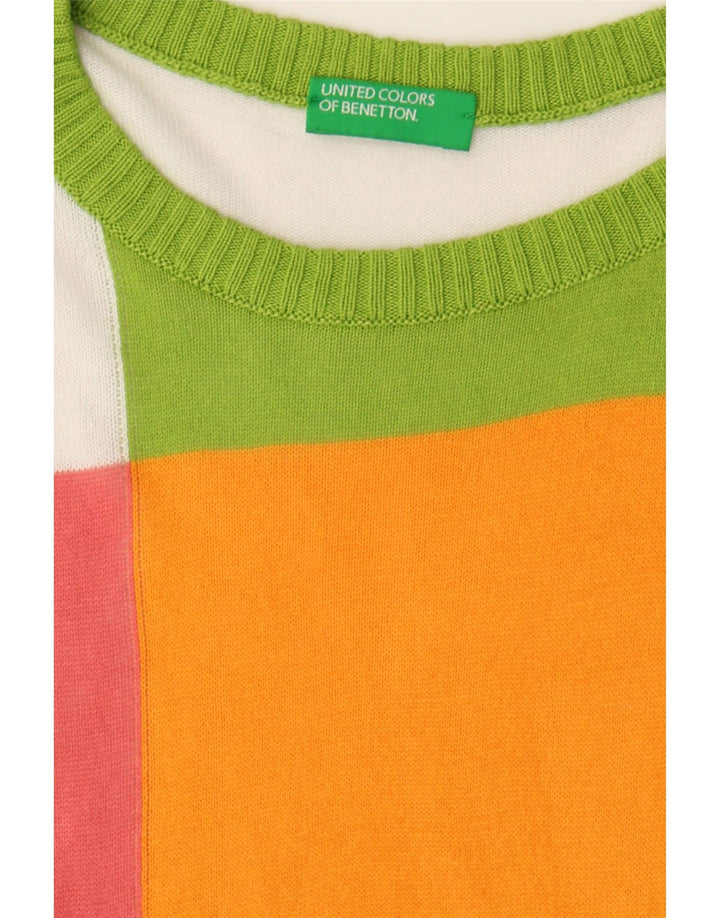 BENETTON Womens Boat Neck Jumper Sweater UK 8 Small Multicoloured Vintage Benetton and Second-Hand Benetton from Messina Hembry 