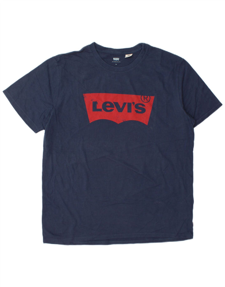 Męska koszulka z grafiką Levi's Top XL, granatowa, bawełniana