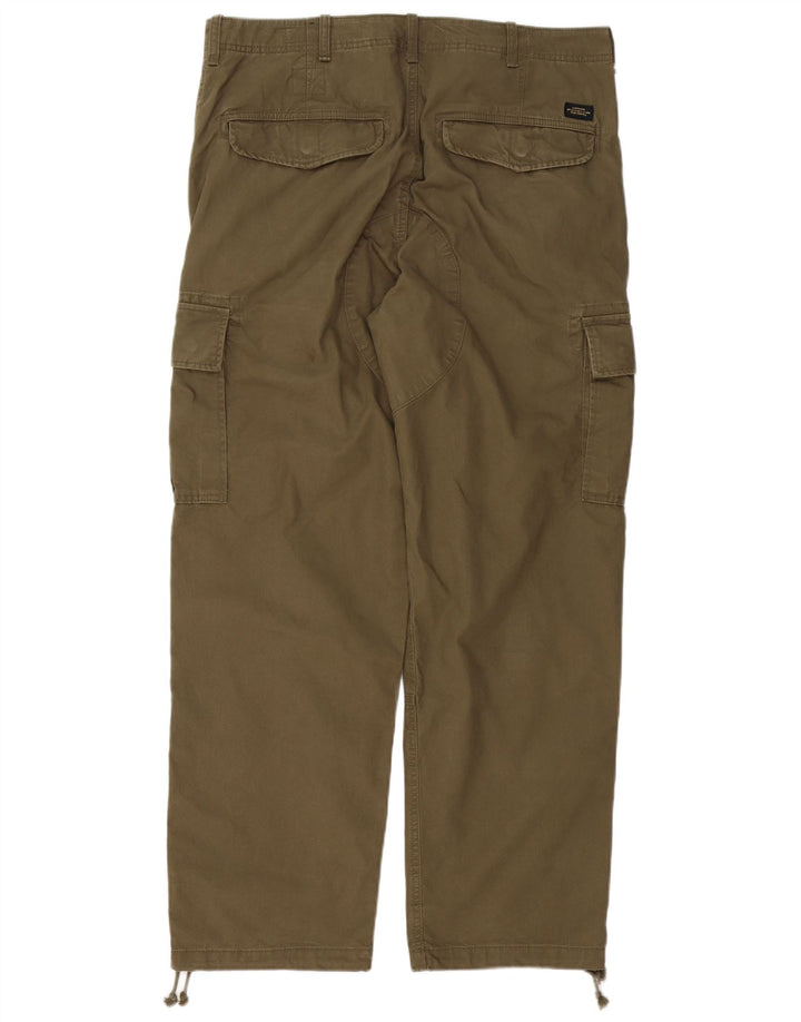 Męskie proste spodnie cargo Superdry W36 L32, bawełna khaki