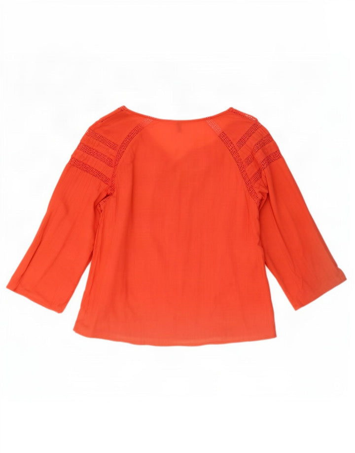 Damska bluzka z rękawem 3/4 Benetton UK 10 Small Orange Geometric