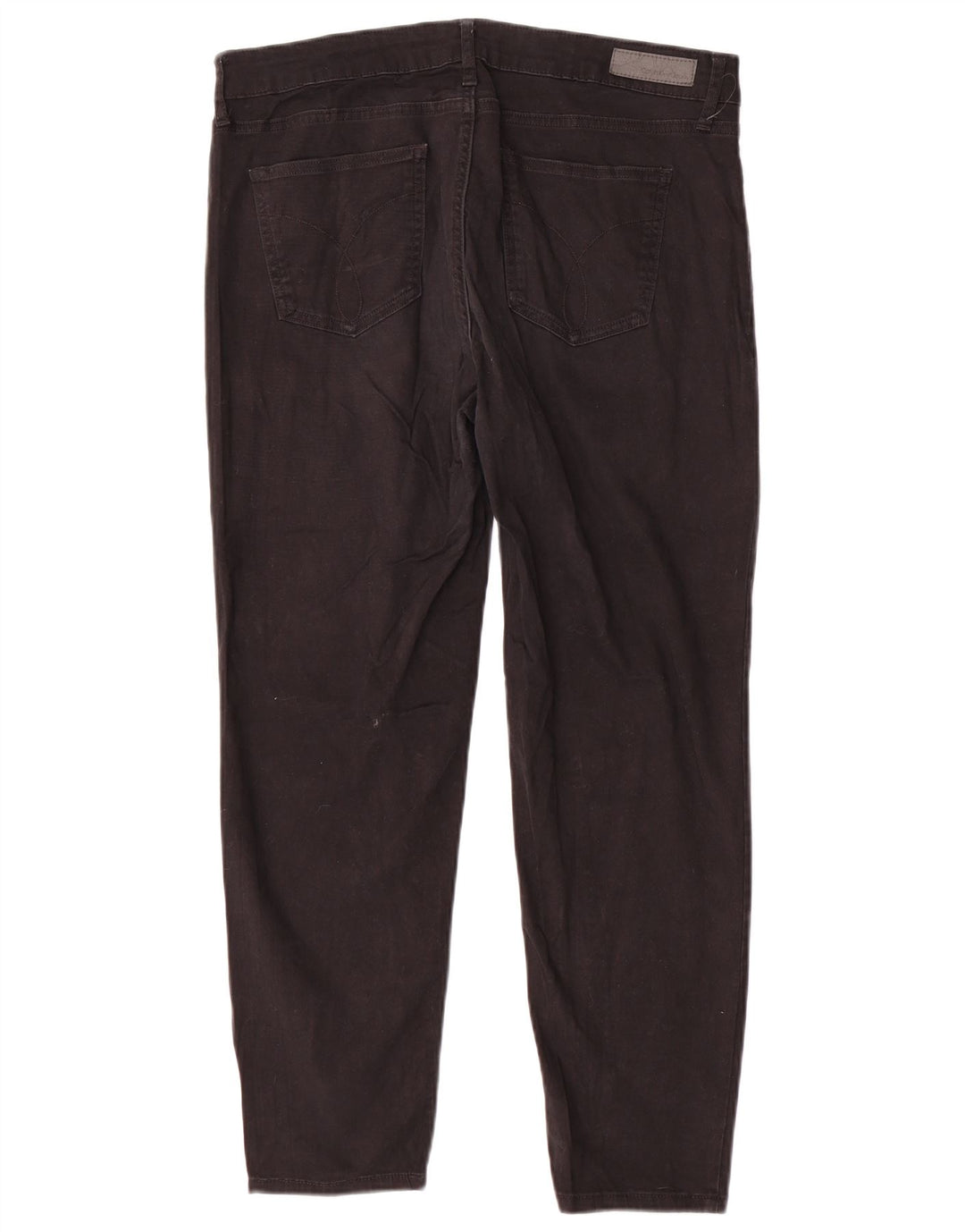 CALVIN KLEIN Damskie spodnie obcisłe na co dzień US 14 XL W34 L26 Czarna bawełna