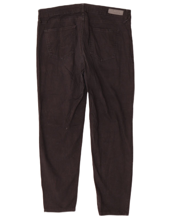 CALVIN KLEIN Damskie spodnie obcisłe na co dzień US 14 XL W34 L26 Czarna bawełna