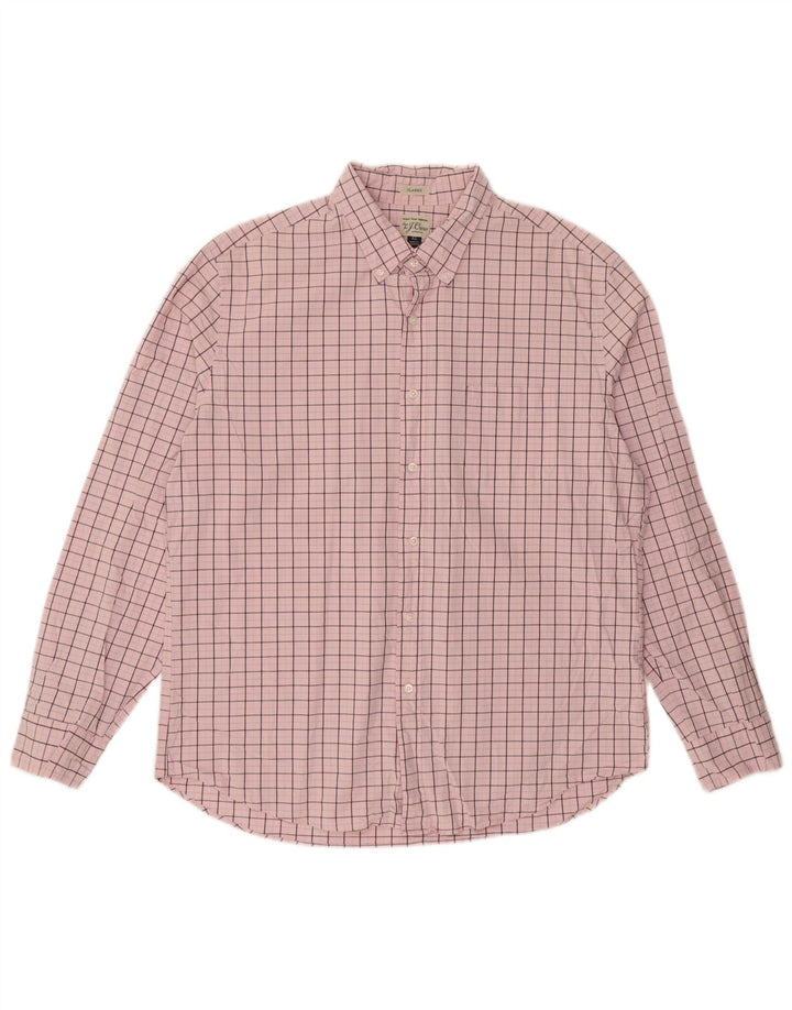 Koszula męska J. Crew o klasycznym kroju XL, bawełniana w różową kratkę