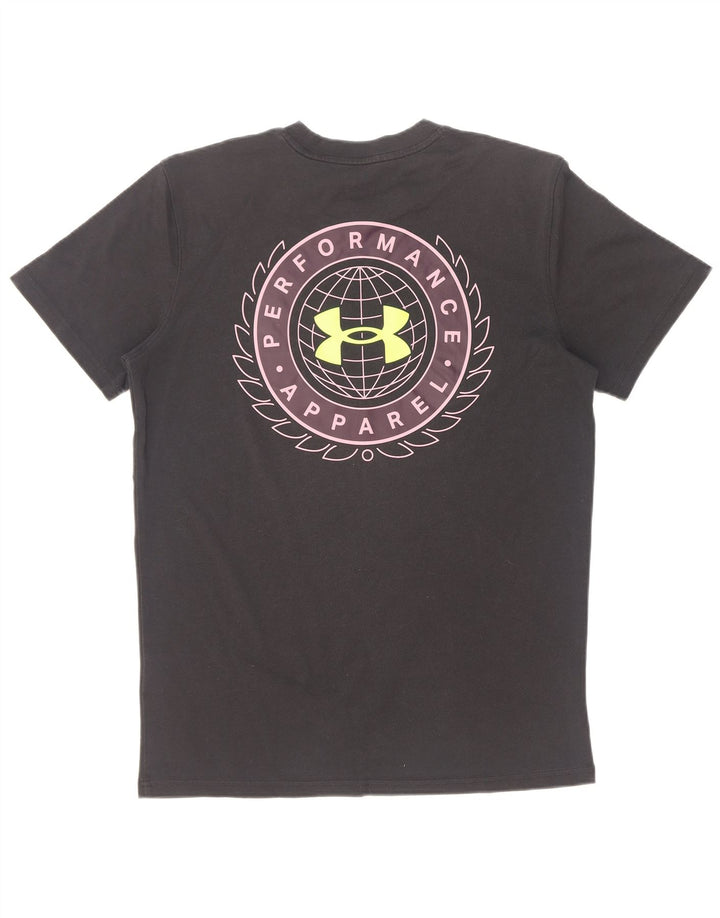 Męski T-shirt z grafiką Under Armour, mały, czarny, bawełniany