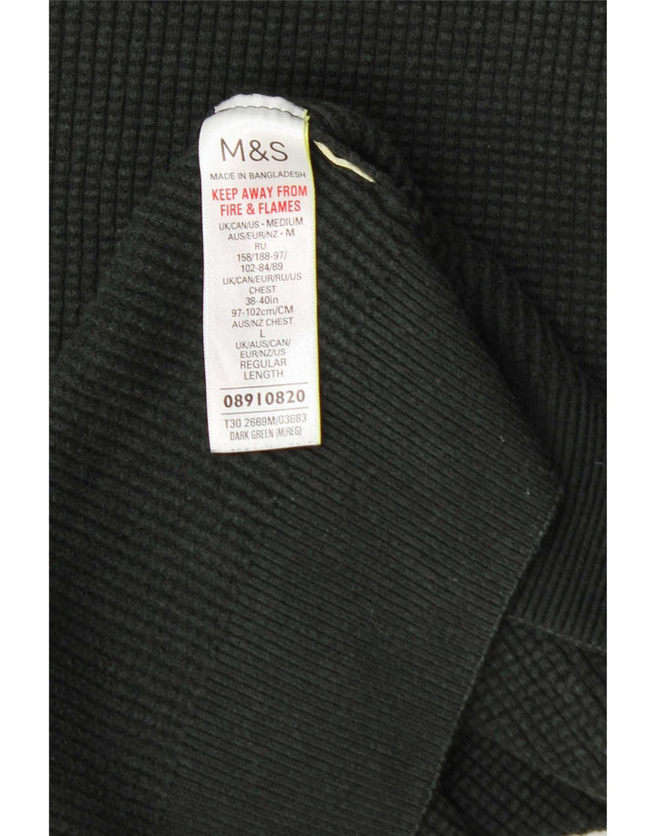 Marks & Spencer Damski sweter z okrągłym dekoltem, UK 14, średni zielony