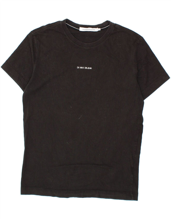 CALVIN KLEIN JEANS Mens Graphic T-Shirt Top Medium Black Vintage Calvin Klein Jeans and Second-Hand Calvin Klein Jeans from Messina Hembry 
