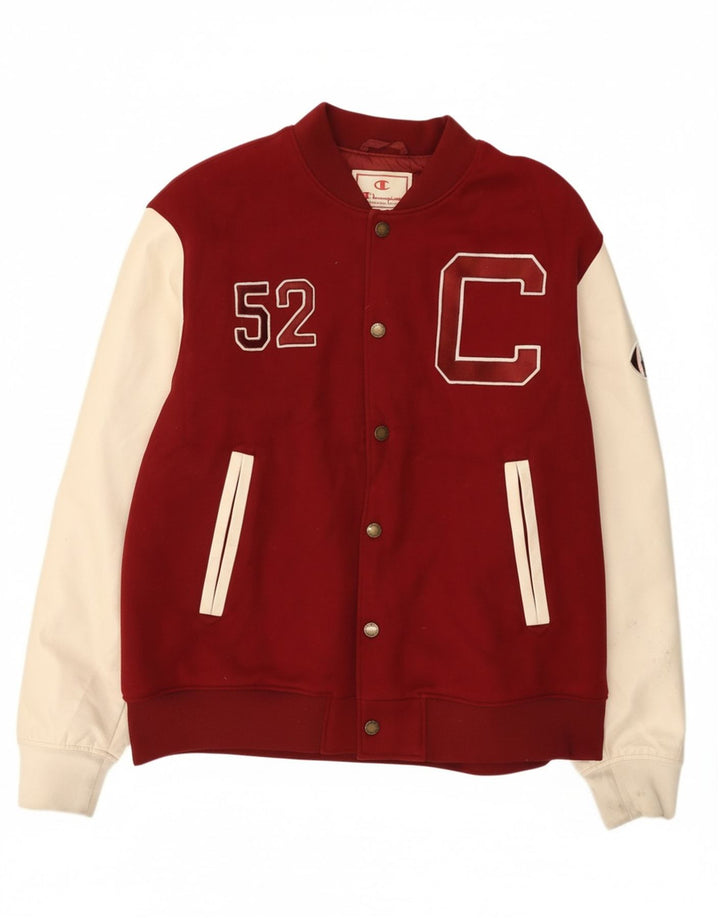 Męska kurtka Champion Graphic Varsity UK 44 2XL Burgundowy blok kolorów