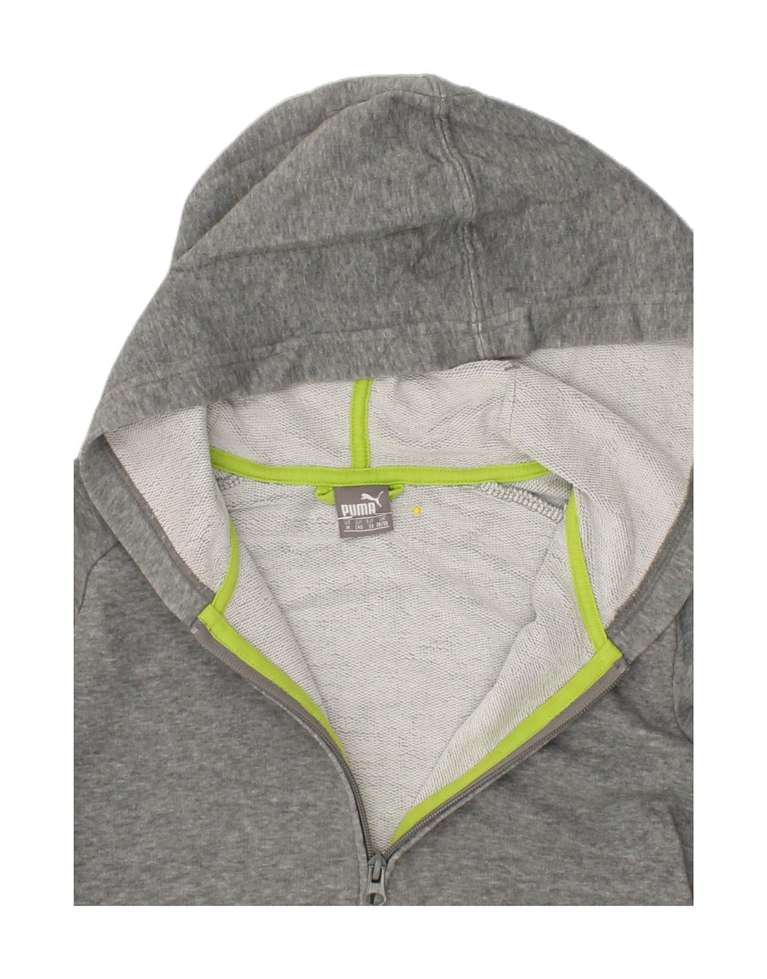 PUMA Boys Graphic Zip Hoodie Sweater 9-10 Years Medium Grey Vintage Puma and Second-Hand Puma from Messina Hembry 