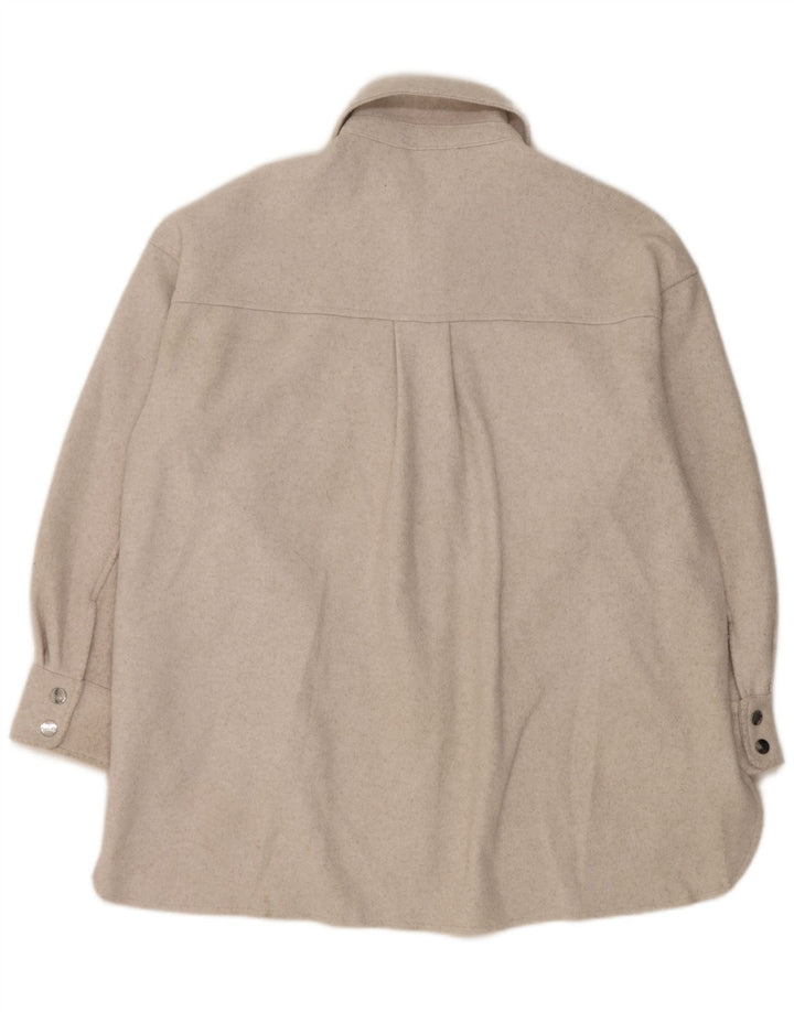 Damska koszula flanelowa oversize Zara UK 10, mała, szara, poliestrowa