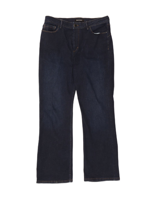 Krótkie jeansy damskie Marks & Spencer Bootcut UK 14 Medium W30 L28 Niebieskie bawełniane