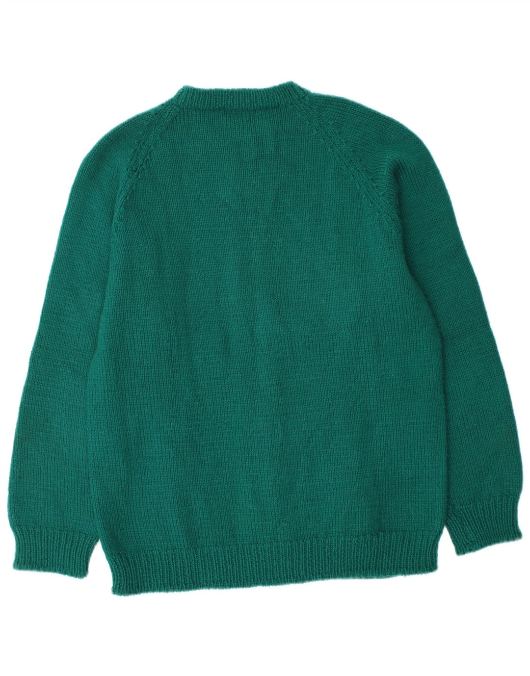 Męski sweter z okrągłym dekoltem w stylu vintage, średnio zielony