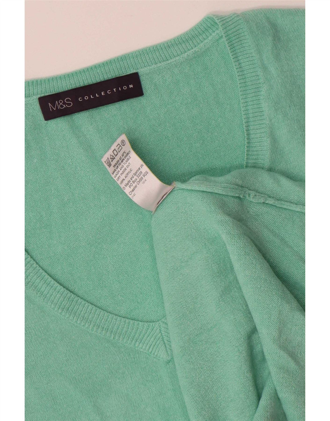 Marks & Spencer Damski sweter oversize z dekoltem w kształcie litery V, UK 10, mały zielony