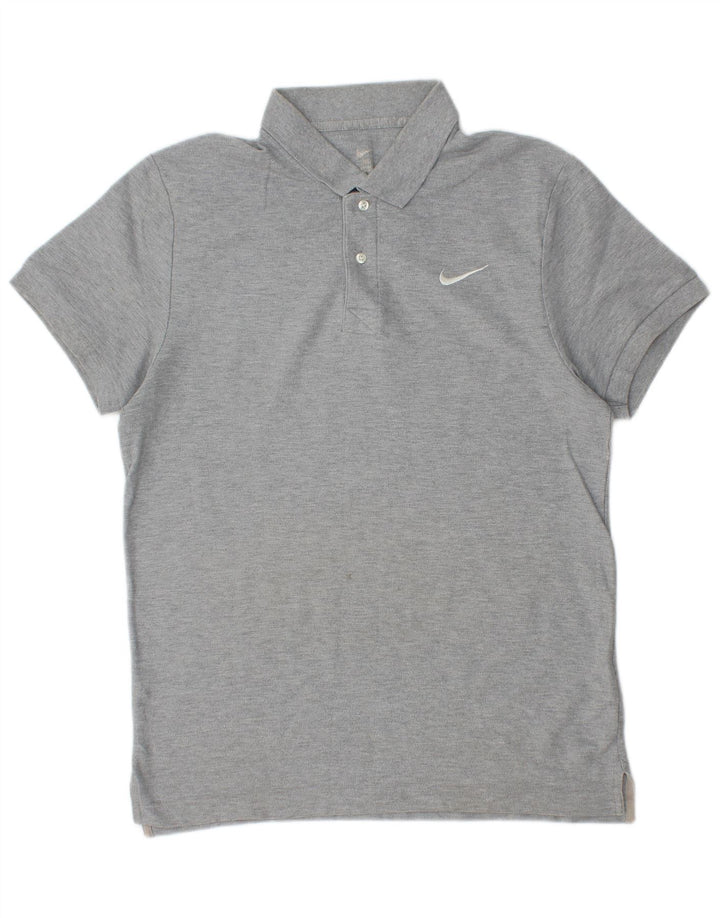 Męska koszulka polo Nike, średnioszara, bawełniana