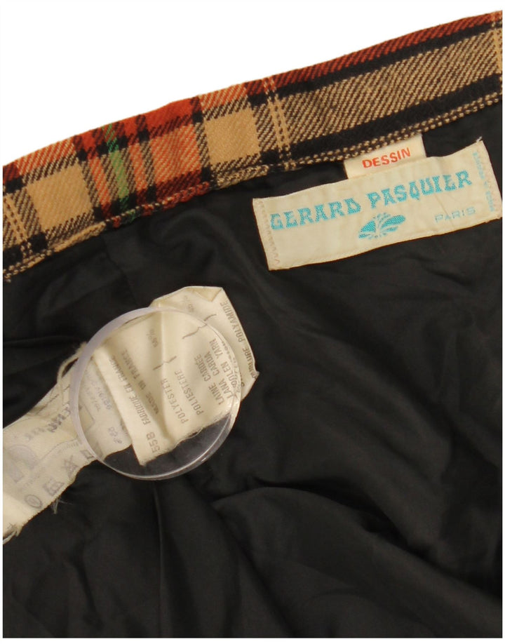 Damska spódnica o linii A GERARD PASQUIER W24 XS, poliester w czarną kratkę