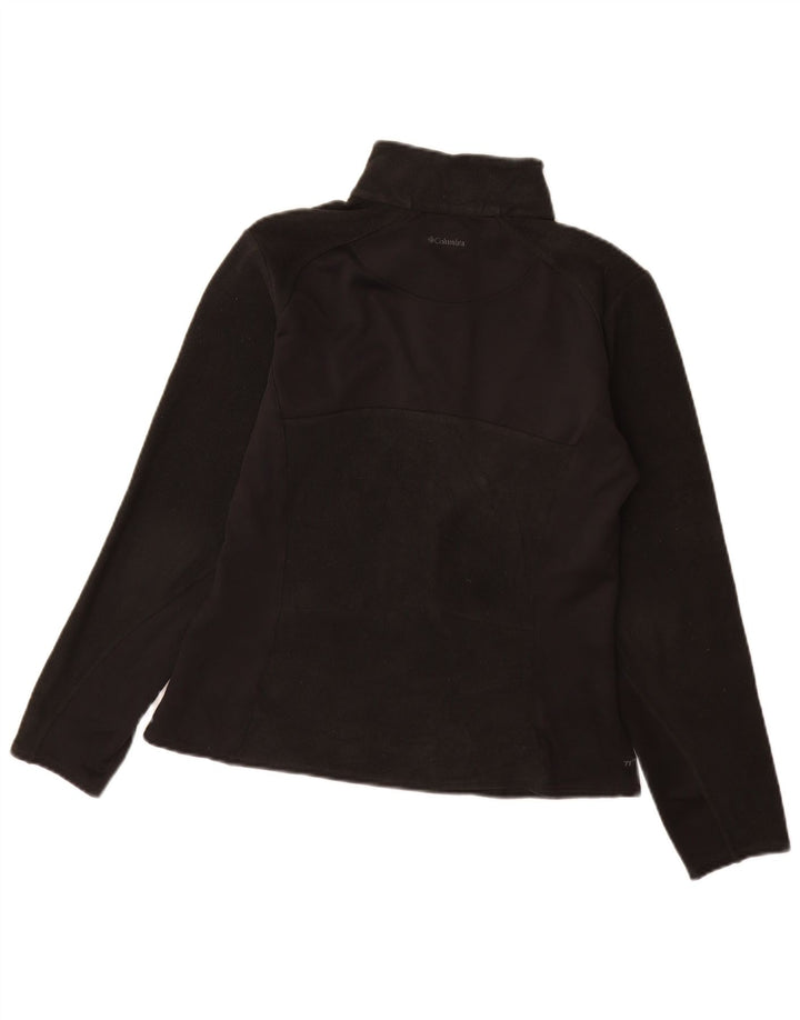 COLUMBIA Womens Titanium Zip Neck Fleece Jumper UK 12 Medium Black