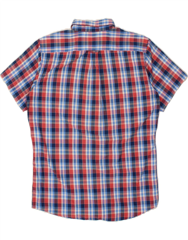 IZOD Mens Short Sleeve Shirt Large Blue Check Cotton Vintage Izod and Second-Hand Izod from Messina Hembry 