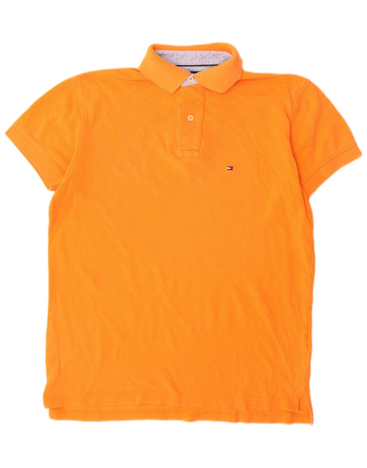 Męska koszulka polo Tommy Hilfiger, mała, pomarańczowa, bawełniana