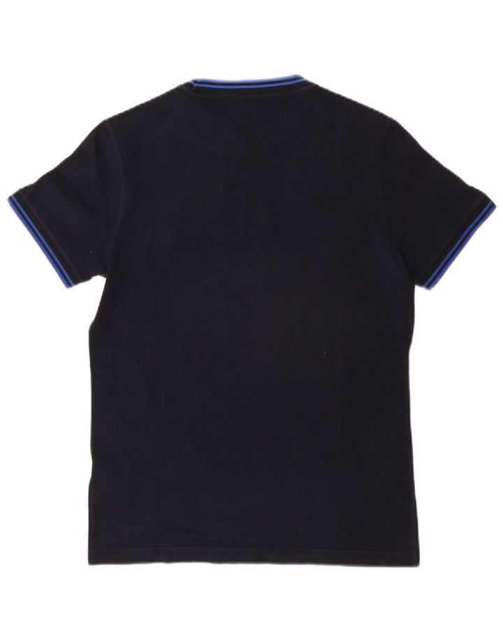 FRED PERRY Męski T-shirt Top, mały, granatowy, bawełniany