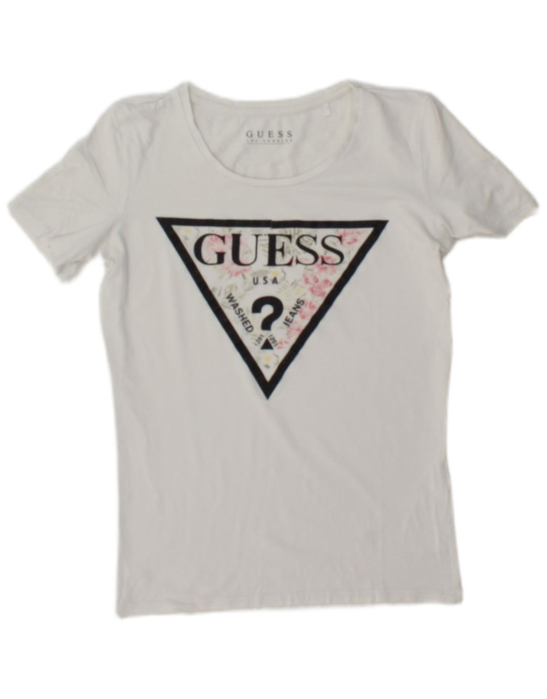 Damska koszulka graficzna Guess Top UK 12 Medium White