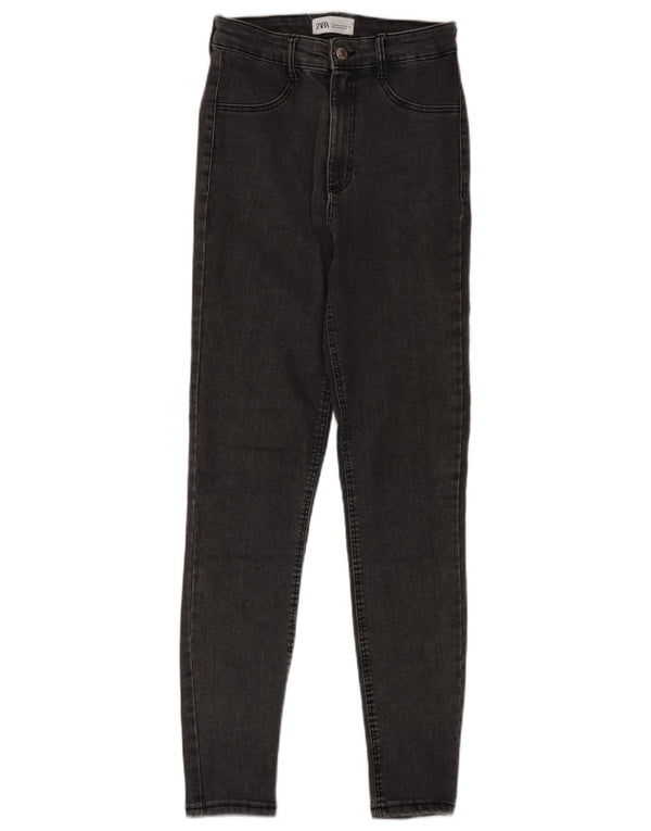 Damskie jeansy skinny z wysokim stanem Zara EU 36 XS W26 L28 Szara bawełna