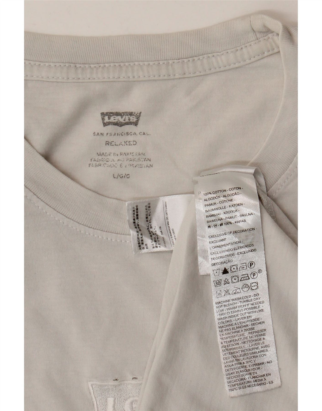 Męski T-shirt Levi's o swobodnym kroju, duży, biały, bawełniany
