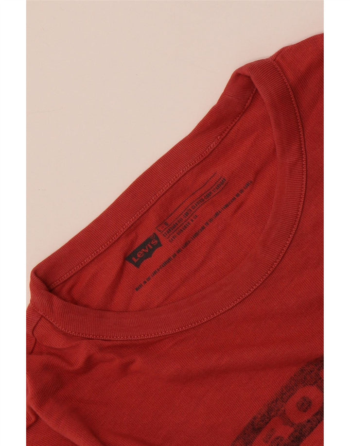Męski T-shirt z grafiką o standardowym kroju LEVI'S, duży, czerwony